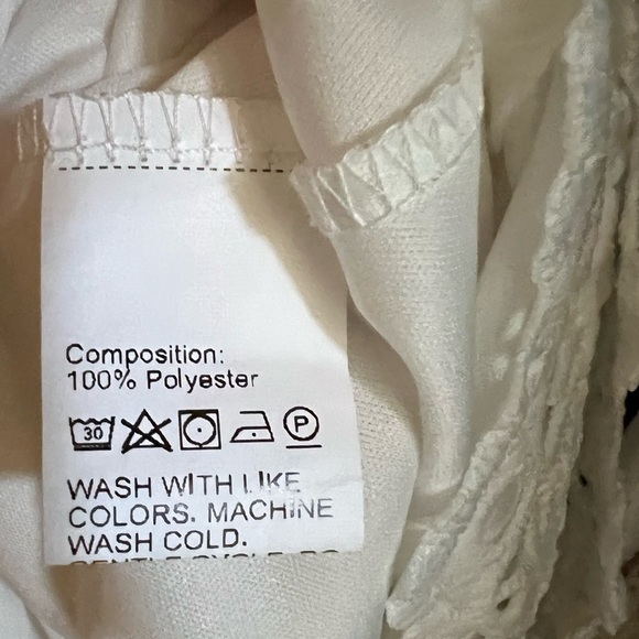 SHEIN Swiss Dot Lace Trim-Shirred Cuff Dress. - Picture 12 of 12